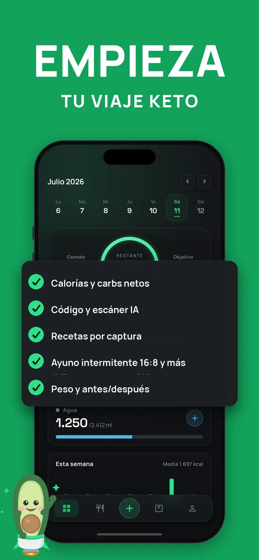 Captura de pantalla: empieza tu viaje Keto