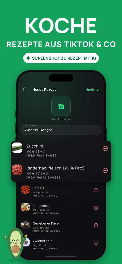 Screenshot: Rezepte aus TikTok und Co per KI importieren