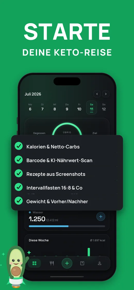 Screenshot: Starte deine Keto-Reise